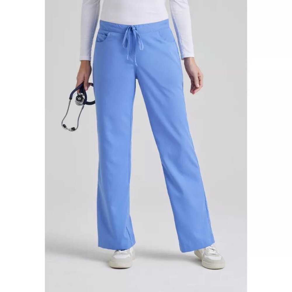 Grey's Anatomy by Barco Classic Riley 5-Pocket Mid-Rise Scrub Pants Ciel Blue XS